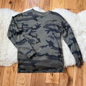 TNA Green and Black Camouflage Long Sleeve Shirt
